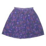 Womens A-Line Skirt Purple Knee Length Crazy Pattern M