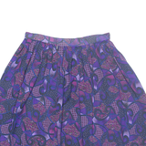 Womens A-Line Skirt Purple Knee Length Crazy Pattern M