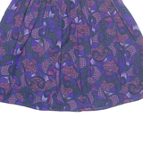 Womens A-Line Skirt Purple Knee Length Crazy Pattern M