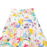Womens A-Line Skirt White Midi Floral S