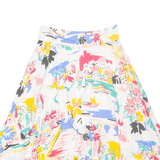 Womens A-Line Skirt White Midi Floral S
