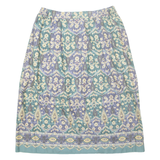 JANTZEN Womens A-Line Skirt Green Midi Crazy Pattern M
