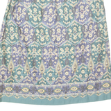 JANTZEN Womens A-Line Skirt Green Midi Crazy Pattern M