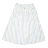 Womens A-Line Skirt Blue Long Striped M