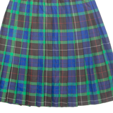 ARCHIE BROWN & SON Womens Pleated Skirt Blue Midi Check S