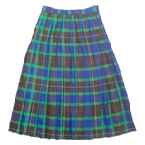 ARCHIE BROWN & SON Womens Pleated Skirt Blue Midi Check S
