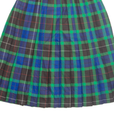ARCHIE BROWN & SON Womens Pleated Skirt Blue Midi Check S