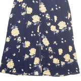 Womens A-Line Skirt Blue Long Floral M