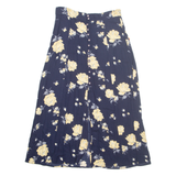 Womens A-Line Skirt Blue Long Floral M