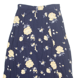 Womens A-Line Skirt Blue Long Floral M
