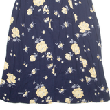 Womens A-Line Skirt Blue Long Floral M