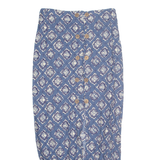 PASSPORTS Womens Straight Skirt Blue Long Crazy Pattern M