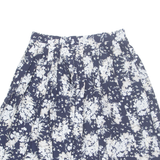 Womens Pleated Skirt Blue Midi Floral M