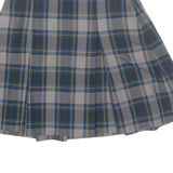 Womens Pleated Skirt Green Knee Length Check XS
