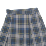 Womens Pleated Skirt Green Knee Length Check XS