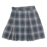Womens Pleated Skirt Green Knee Length Check XS