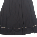 Womens A-Line Skirt Black Midi Wool XS