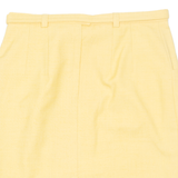 Belted Womens Straight Skirt Yellow Knee Length M