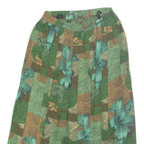 Womens Pleated Skirt Green Midi Floral M
