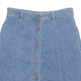 CHAPS Buttoned Womens A-Line Skirt Blue Knee Length Denim M