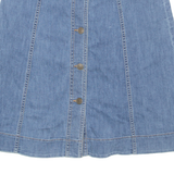 CHAPS Buttoned Womens A-Line Skirt Blue Knee Length Denim M