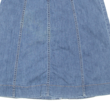 CHAPS Buttoned Womens A-Line Skirt Blue Knee Length Denim M