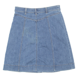 CHAPS Buttoned Womens A-Line Skirt Blue Knee Length Denim M