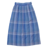 MISS PENDLETON Womens A-Line Skirt Blue Midi Wool Check XS
