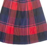 WORTHINGTON Buttoned Womens Pleated Skirt Red Midi Check S