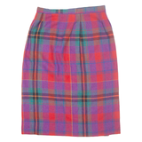 Buttoned Womens A-Line Skirt Pink Midi Check M