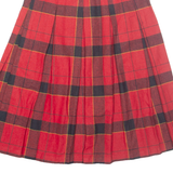 CAREER CLOTHES Womens Pleated Skirt Red Midi Plaid XXS