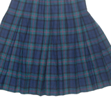 PENDLETON Womens Pleated Skirt Blue Midi Check XXS
