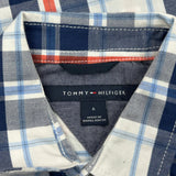 Age 6 Tommy Hilfiger Checked Short Sleeve Shirt - XS Blue Cotton