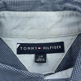 Tommy Hilfiger Checked Short Sleeve Shirt - Large Blue Cotton