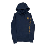 Carhartt Spellout Hoodie - XS Blue Cotton
