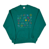 Crazy Shirts Graphic Long Sleeve T-Shirt - Large Green Cotton
