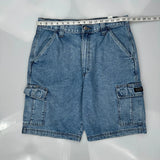 Wrangler Cargo Shorts - 33W 9L Blue Cotton