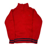 Age 5 Tommy Hilfiger 1/4 Zip - Small Red Cotton