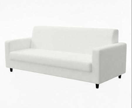 Anyseat 4-Seater Sofa Cover – Plain White Style Slipcover for Living Room Chair Protection