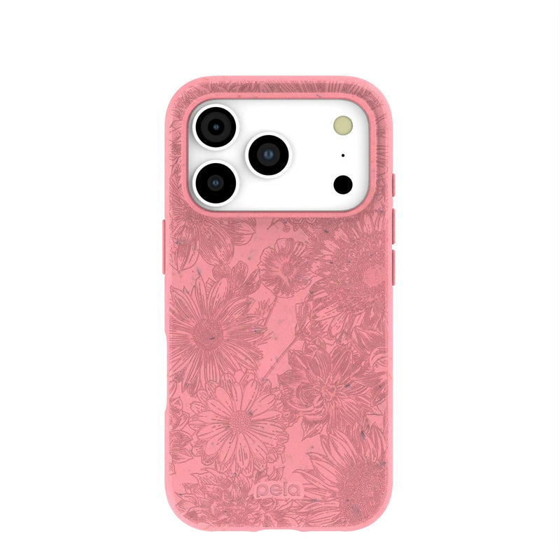 Bubblegum Pink Flora iPhone 17 Pro Case