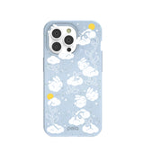 Powder Blue Fluffy Flower iPhone 14 Pro Case