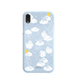 Powder Blue Fluffy Flower iPhone XR Case