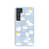 Powder Blue Fluffy Flower Samsung Galaxy S24+(Plus) Case