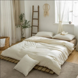 ANYHOUZ Beige Quilted Duvet Cover – Ultra Soft Bed Comforter Set