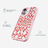 Clear Funky Fleurs iPhone 17 Case With Petal Pink Ridge (MagSafe included)