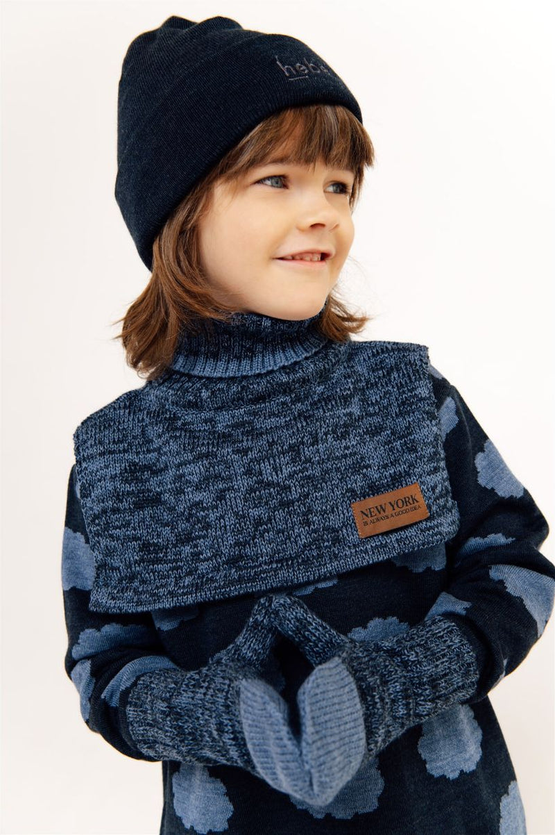 Merino wool baby mittens - Blue