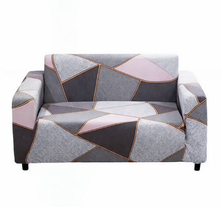 Anyseat 2-Seater Sofa Cover – Gray Pink Style Slipcover for Living Room Chair Protection