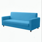Anyhouz 3 Seater Sofa Cover Plain Blue Style and Protection For Living Room Sofa Chair Elastic Stretchable Slipcover