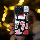 Clear Festive Cookies iPhone 15 Pro Max Case With Black Ridge