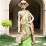 Anyyou 100% Mulberry Silk Coffee Brown Scarf Women Luxury Long Shawl – Beach Wear, Swimwear Cover Up, Pashmina Foulard Fashion Accessory